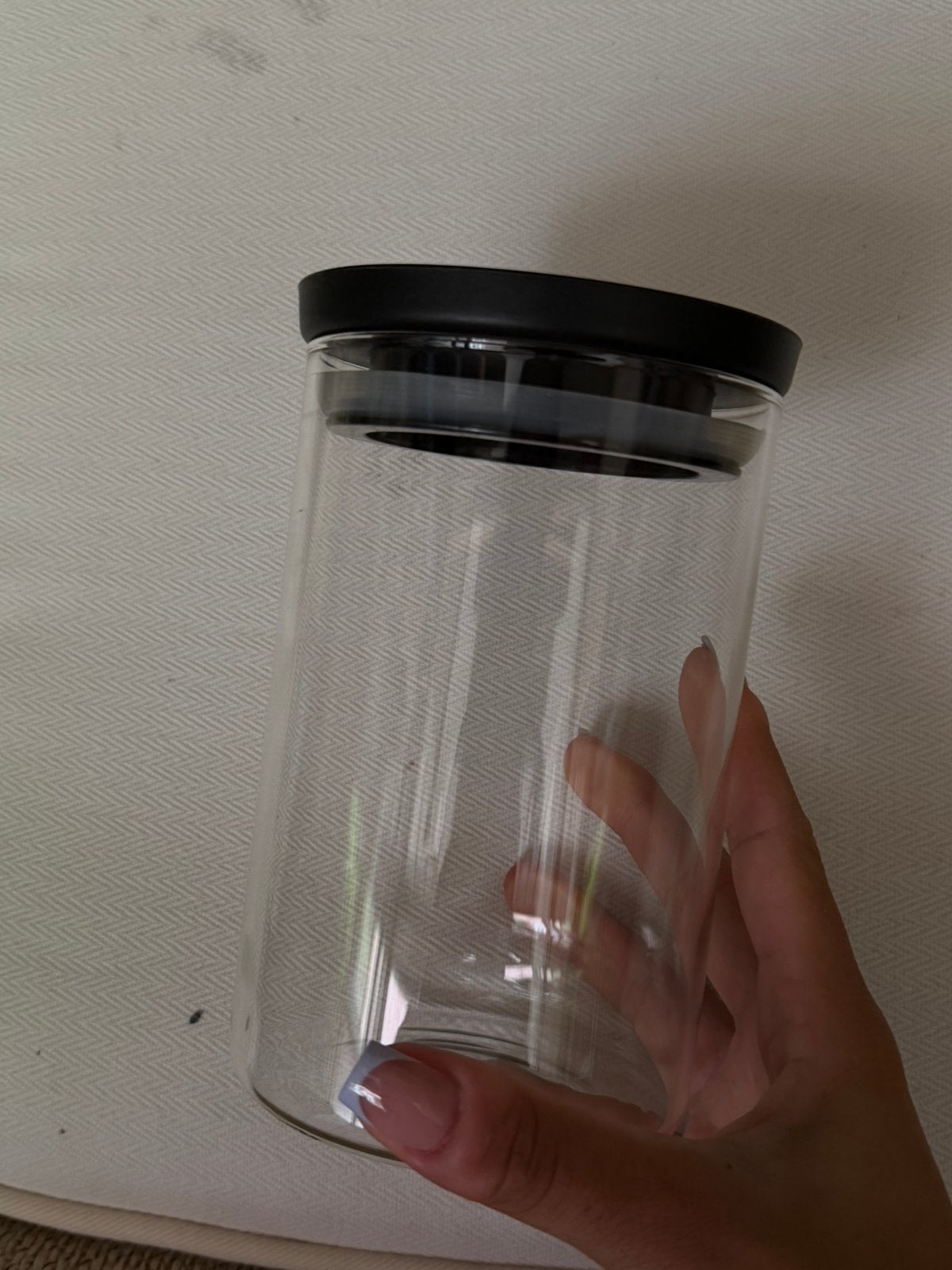 Glazen voorraadpot met deksel, Huis en Inrichting, Glas, Ophalen of Verzenden, Zo goed als nieuw, Overige merken