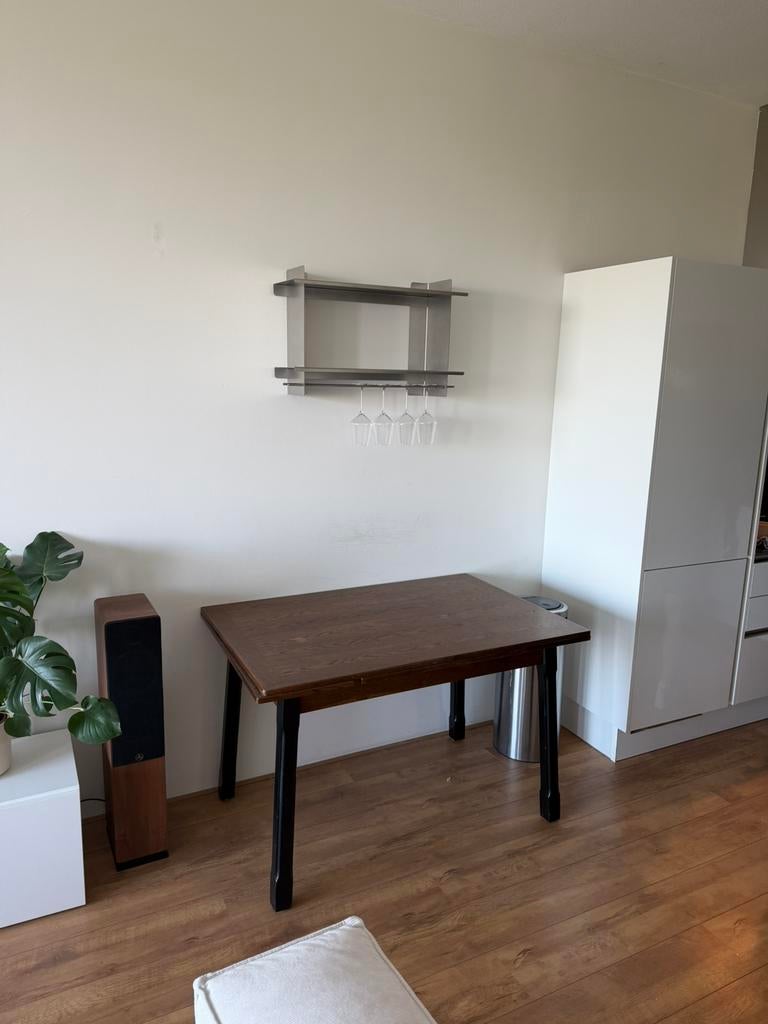 Uitschuifbare tafel van hout vintage 120 x 80 cm, Huis en Inrichting, Tafels | Eettafels, Gebruikt, 100 tot 150 cm, Rechthoekig