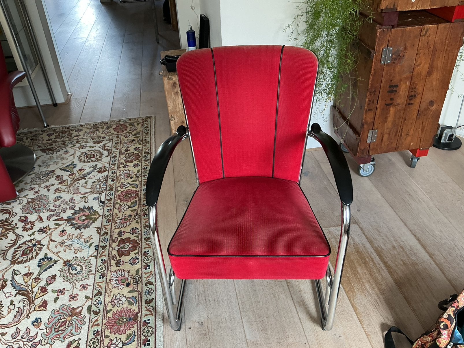 Gispen fauteuil, Ophalen, Gebruikt, Rood, Eén