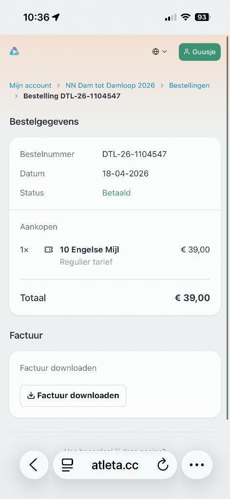 NN Dam tot Damloop ticket 10 Engelse mijl, Tickets en Kaartjes, Eén persoon