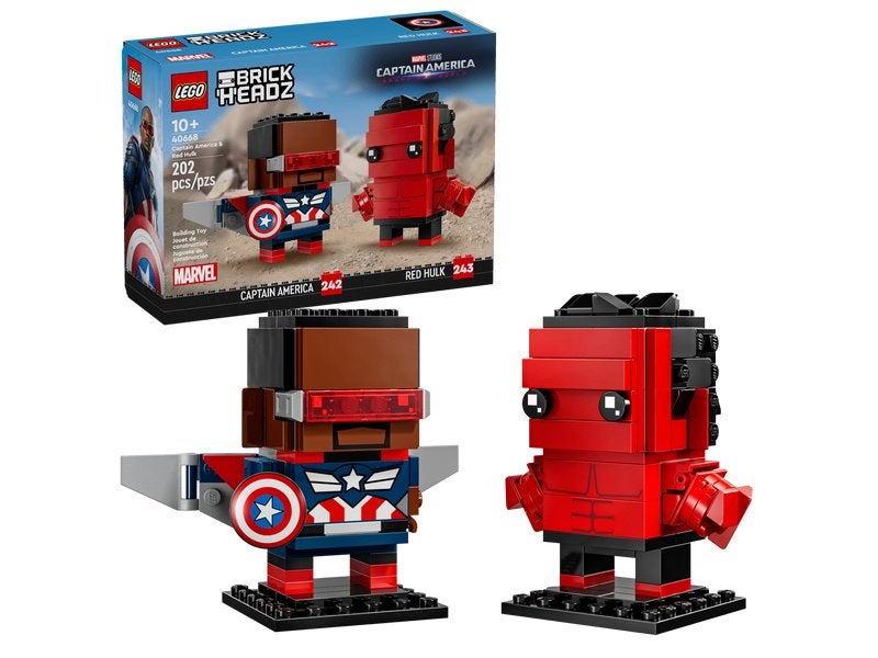 40668 LEGO BrickHeadz Marvel: Captain America en Rode Hulk, BrickHeadz, Lego, Nieuw, Ophalen of Verzenden