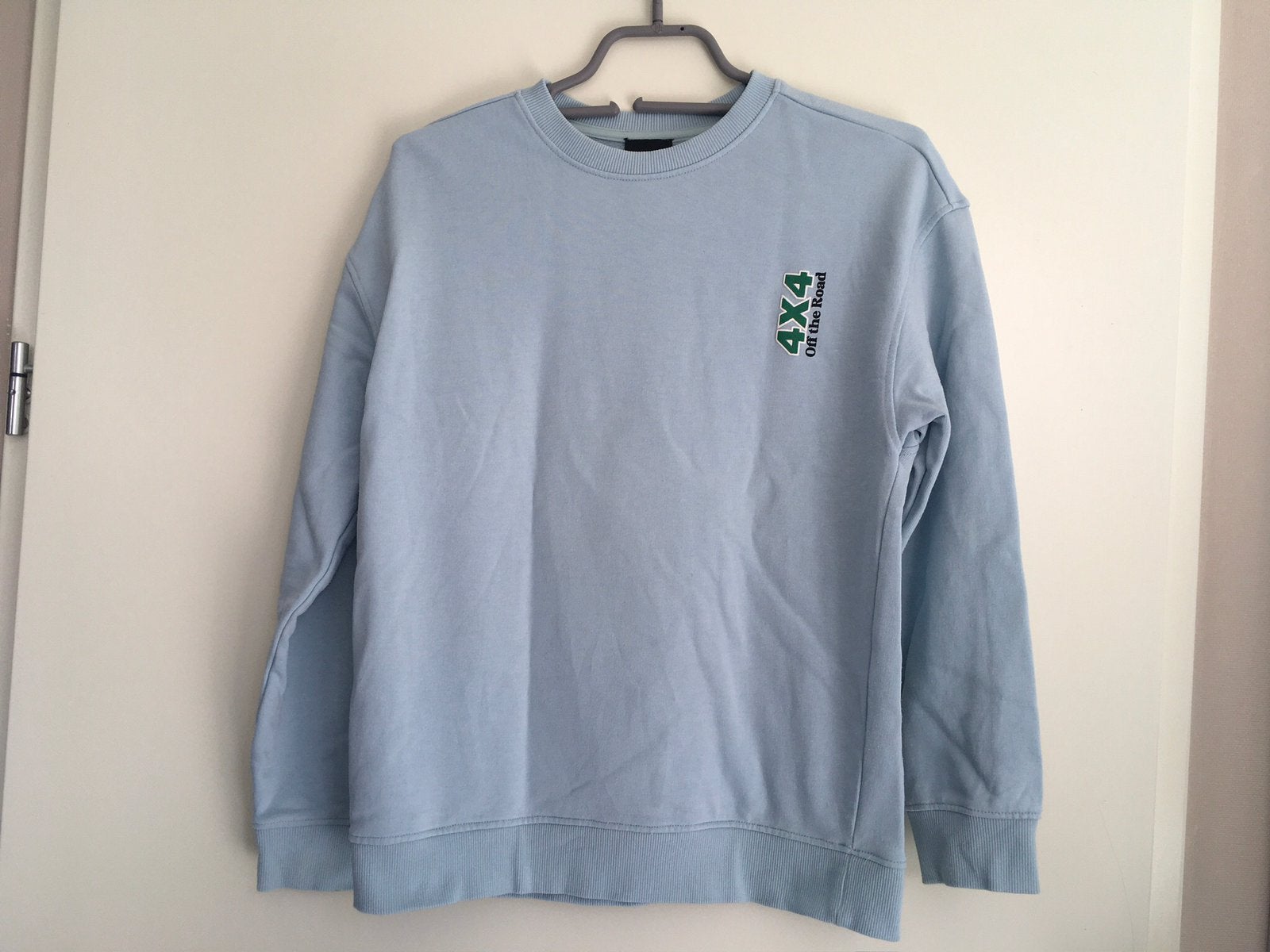 Blauwe sweater van Shoeby maat 146/152 4x4 off the road, Kinderen en Baby's, Kinderkleding | Maat 146, Ophalen of Verzenden, Zo goed als nieuw