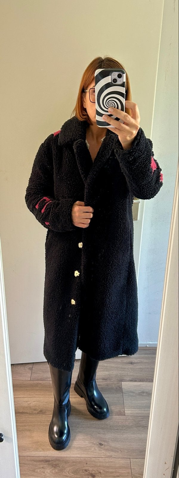 Goosecraft teddy jas 'Rock N Roll' met roze details, Ophalen of Verzenden, Gedragen, Maat 36 (S), Zwart
