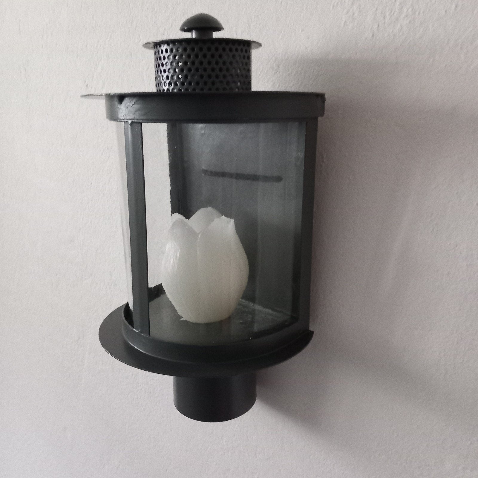 Wandlantaarn 25x18x35 cm - Sfeervolle Verlichting, Ophalen, Zo goed als nieuw, Metaal, Zwart