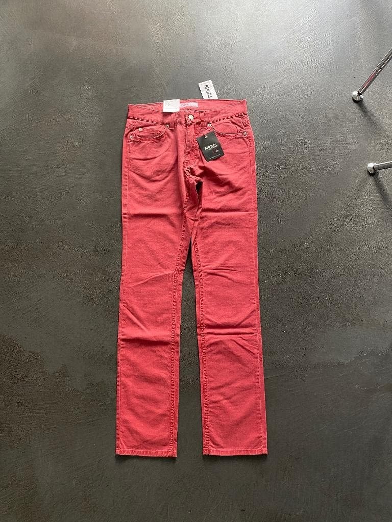 H191 Nieuw: Angels Cici 36=S broek rood jeans spijkerbroek, Overige kleuren, Nieuw, Ophalen of Verzenden, W28 - W29 (confectie 36)