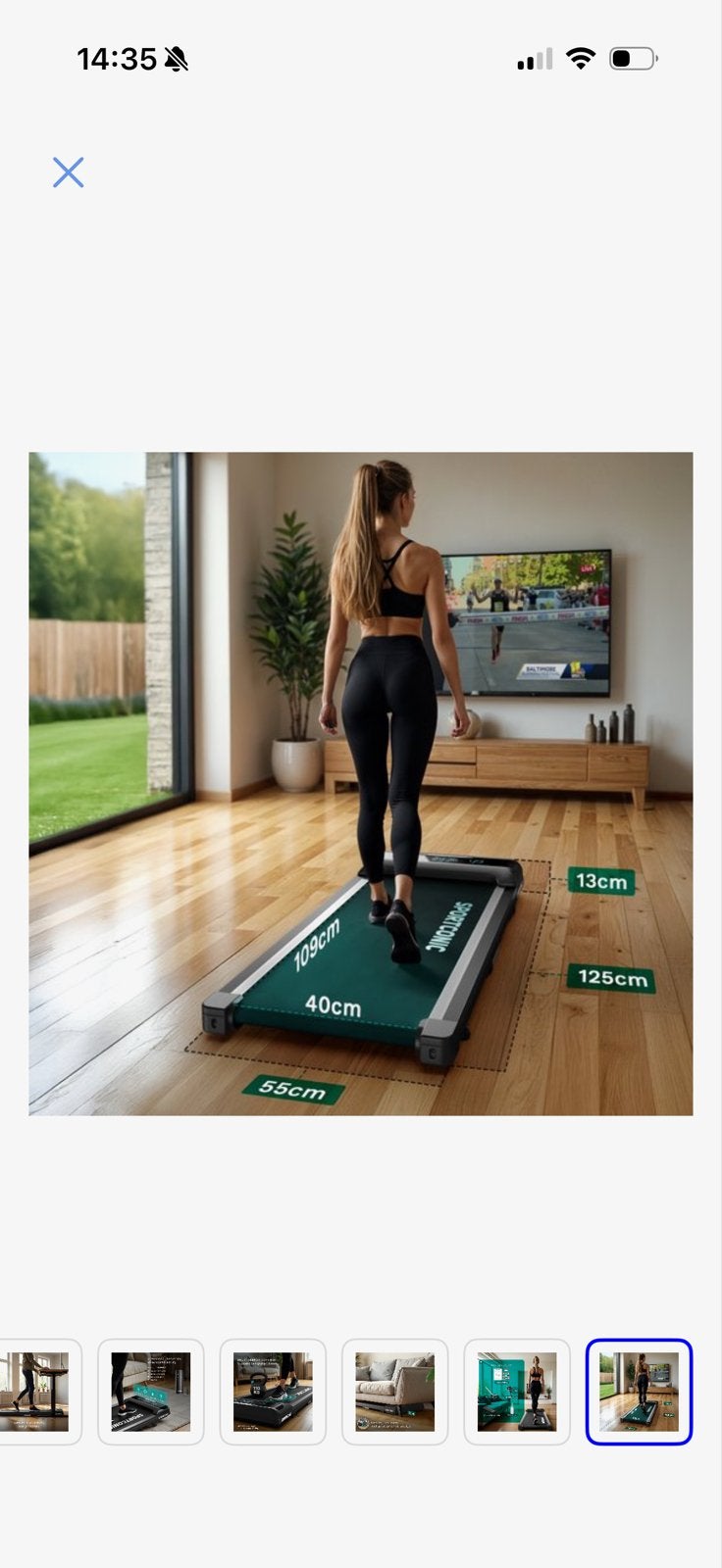 Sportconic Loopband 6km/u - Walking pad met hellingfunctie, Ophalen, Nieuw, Metaal, Loopband
