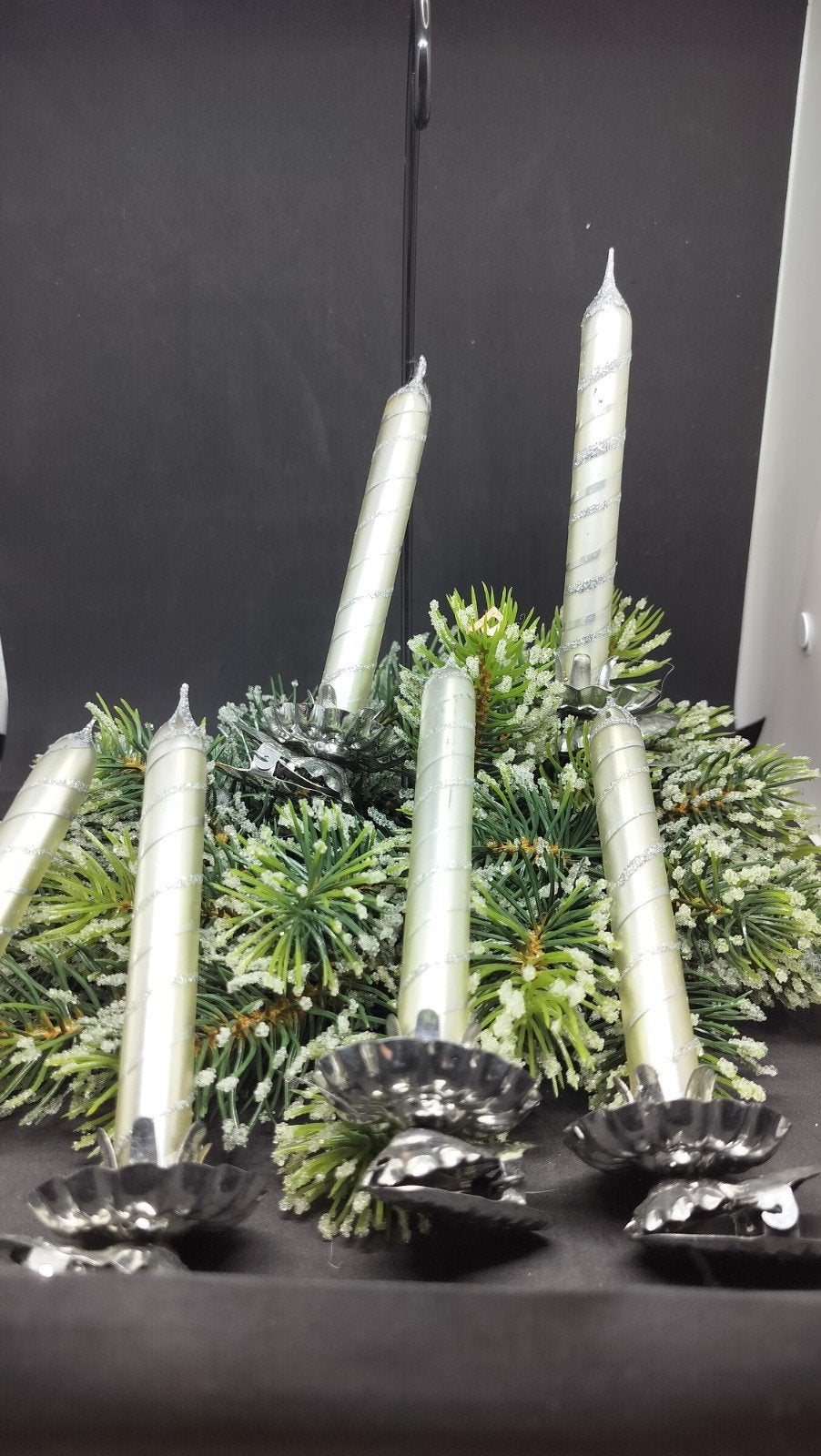 vintage kerstbal glazen kaars op klem, Ophalen of Verzenden