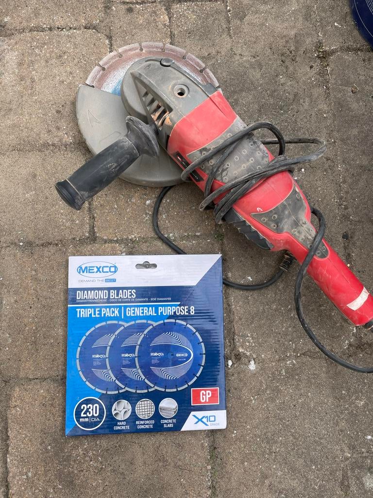 Einhell Haakse Slijpmachine met Diamantbladen, Ophalen of Verzenden, Gebruikt, 1000 watt of meer, Haakse handslijpmachine