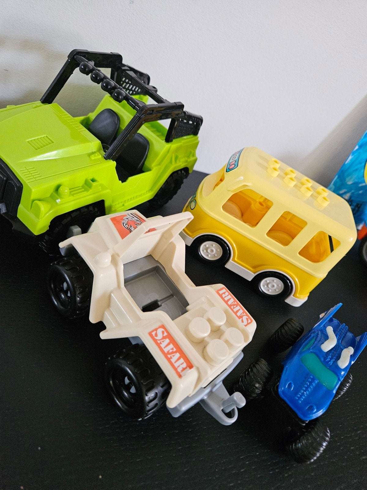 Speelgoedauto's en aanhanger set, Ophalen, Gebruikt