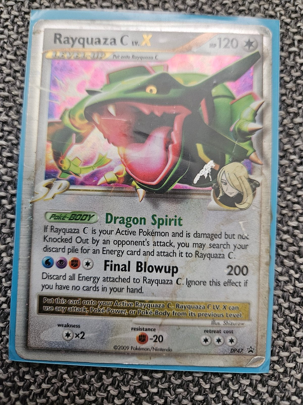 Pokémon Rayquaza C LV.X Holo - Linkerbovenhoekje los, Ophalen of Verzenden, Gebruikt, Losse kaart, Foil