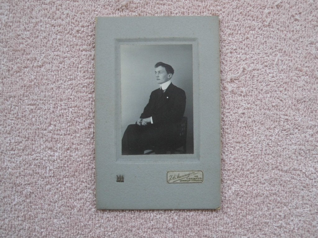 Vintage foto van een man, J.A. Steenmeijer Groningen, Gebruikt, Foto, Ophalen of Verzenden, Voor 1940