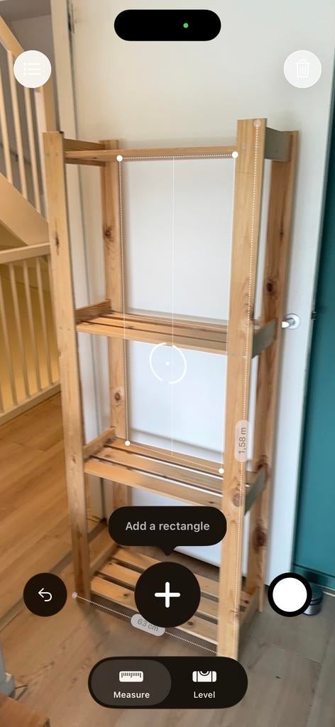 Houten rek met 4 planken - 1.60m x 65cm, Ophalen, Zo goed als nieuw