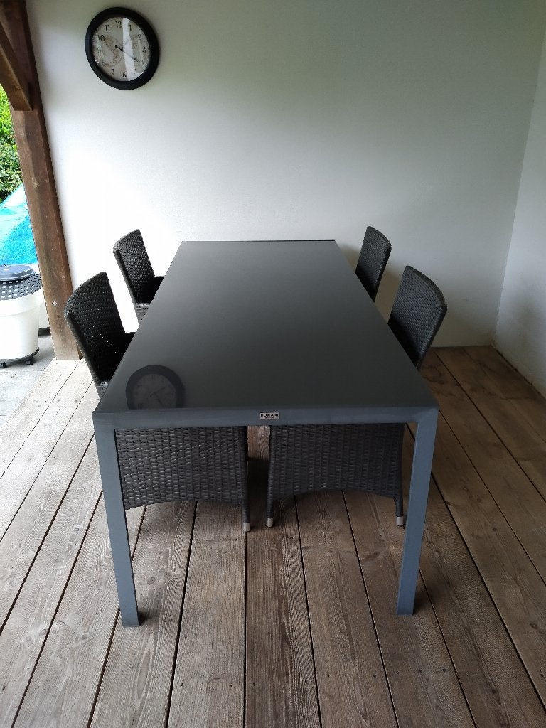 Tuinset met 6 stoelen, Tuin en Terras, Tuintafels, Gebruikt, Rechthoekig, Aluminium, Ophalen