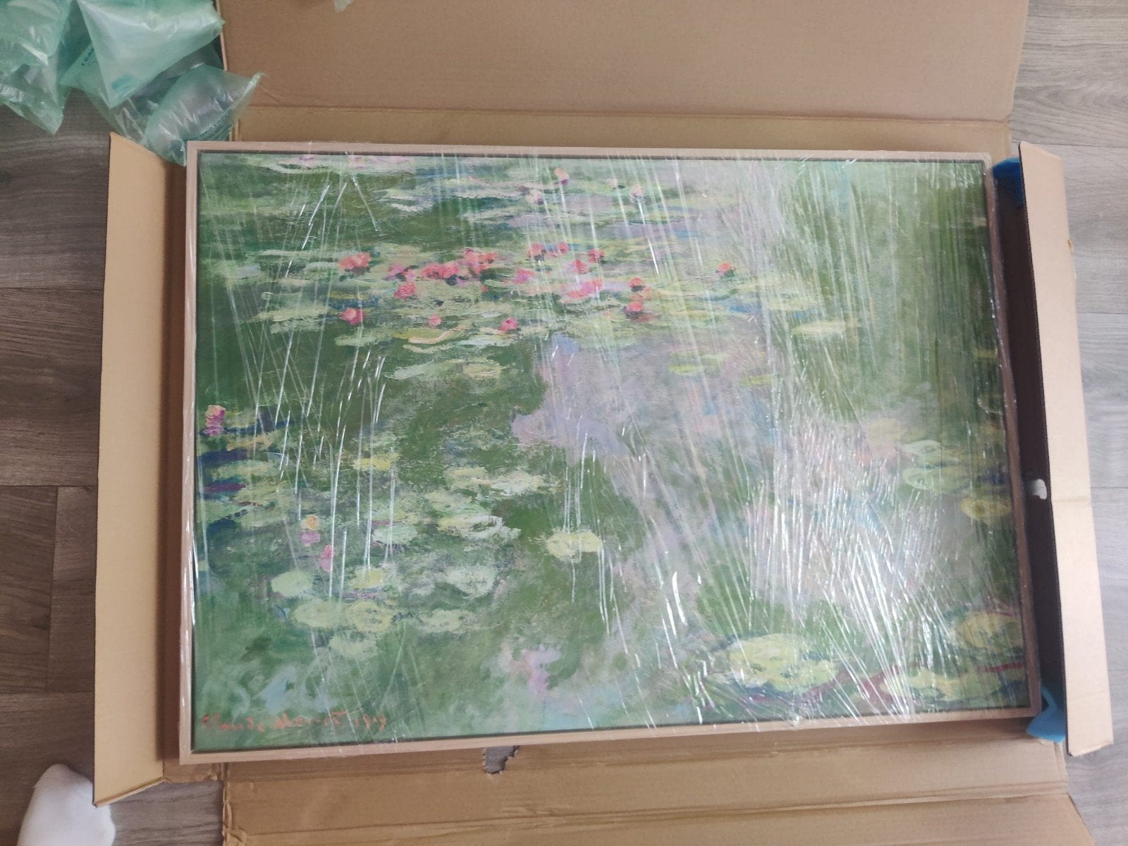 Monet Waterlelies Canvas Schilderij - Nieuw in Doos, Antiek en Kunst, Bloemen, Doek, Impressionistisch, Ophalen of Verzenden