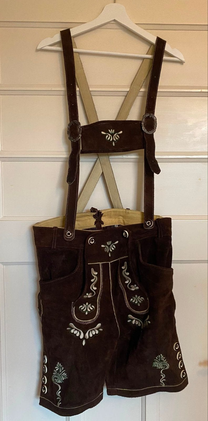 Traditionele lederhose met betels - bruin 46, Kleding | Heren, Ophalen of Verzenden, Zo goed als nieuw, Maat 48/50 (M), Overige thema's