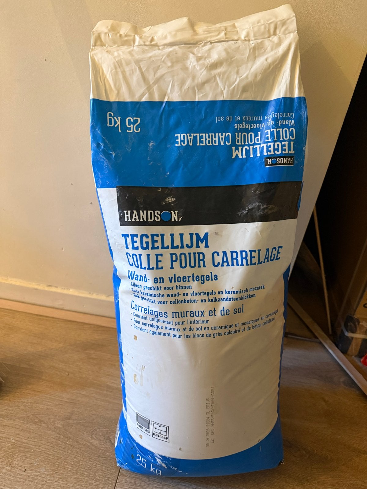 Handson Tegellijm 25 kg - Wand- en Vloertegels, Ophalen, Nieuw, Overige materialen, Overige typen