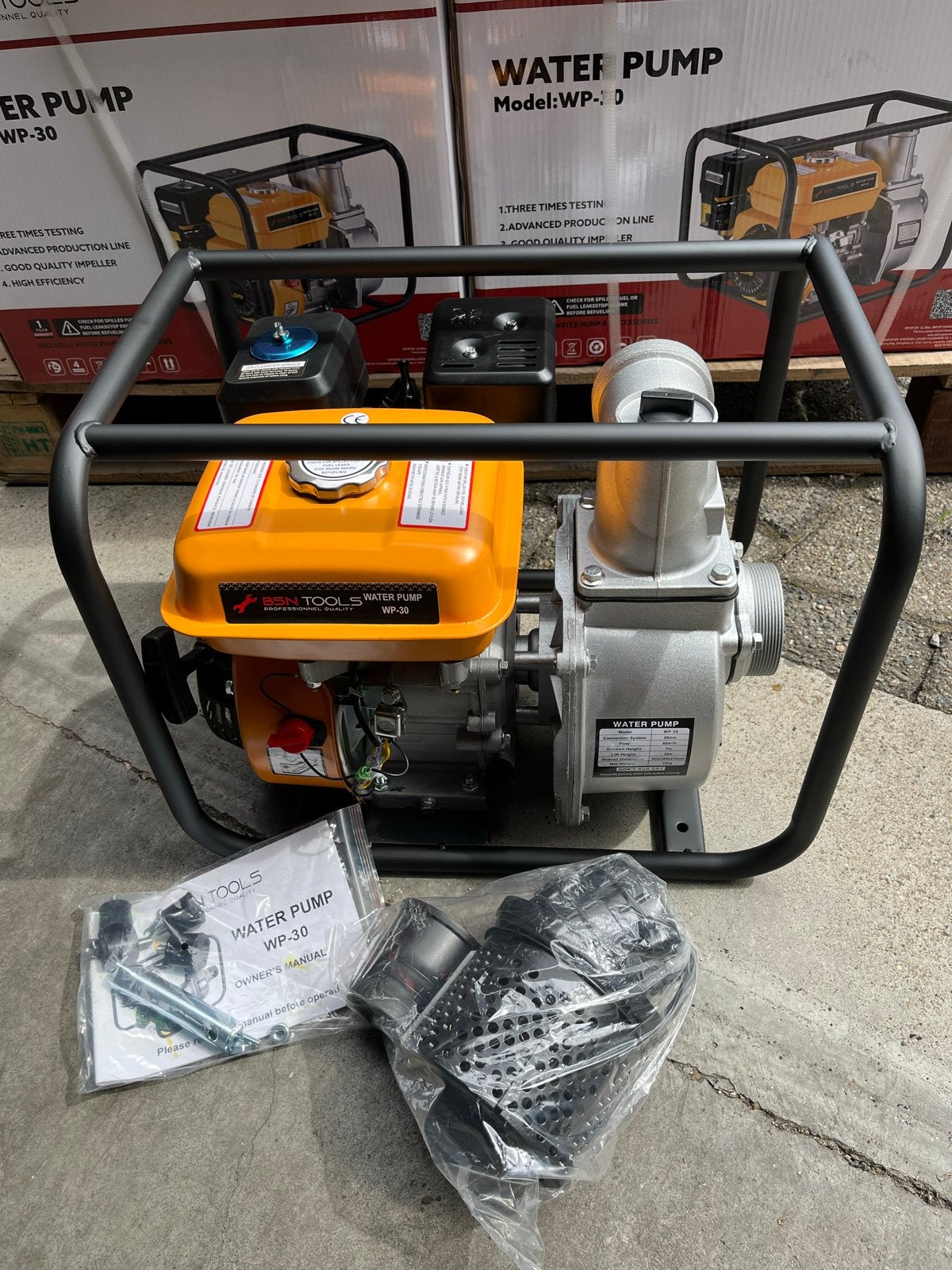 Nieuwe BSN Waterpomp WP-30 - 5.5 PK Benzine Motor, Tuin en Terras, Waterpompen, ., Overige typen, Nieuw, Ophalen of Verzenden