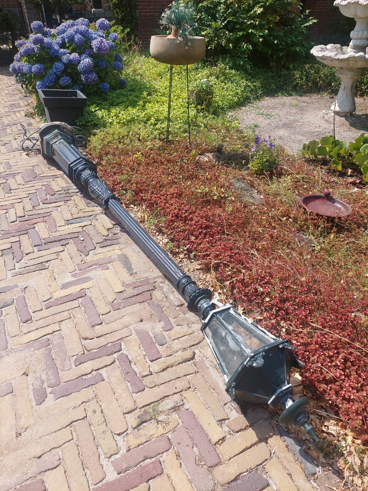 Oude straatlantaarn, Tuin en Terras, Buitenverlichting, Ophalen, Gebruikt, Staande lamp, Netvoeding