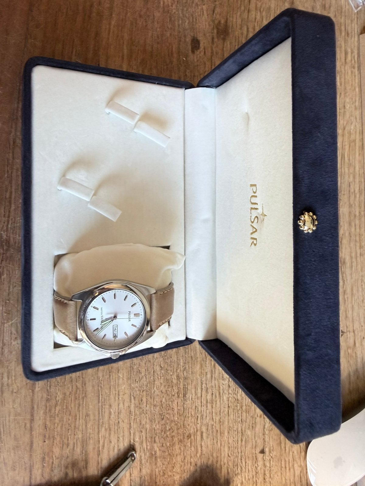 Te koop nieuw ongedragen Pulsar horloge., Overige merken, Leer, Staal, Polshorloge