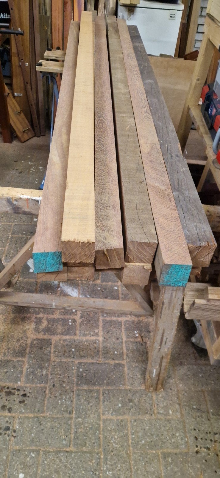 13 azobe hardhouten tuinpalen 200cm, Ophalen, 180 tot 250 cm, Palen