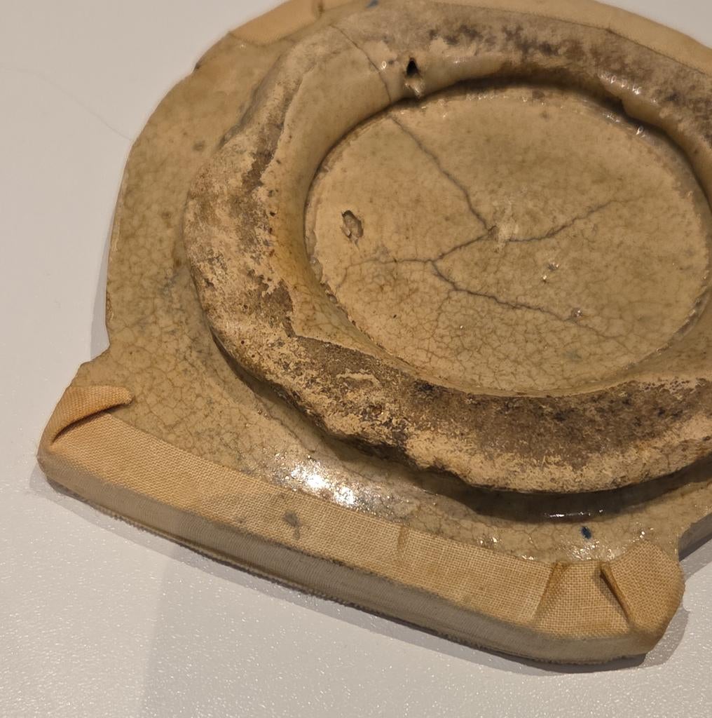 Antieke Nederlandse Majolica scherf schotel, Ophalen of Verzenden