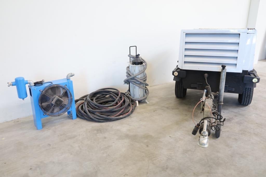 IBIX 25 zandstraalset, Atlas Copco dieselcompressor, koeler, Ophalen, Mobiel, Gebruikt, 800 liter/min of meer