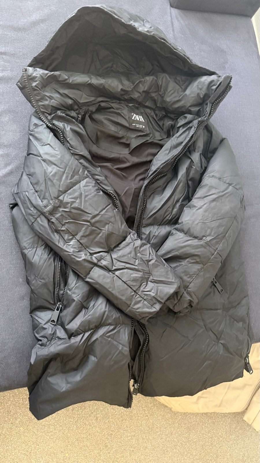 Zwarte Zara Puffer Jas - Maat XS, Ophalen, Zo goed als nieuw, Maat 34 (XS) of kleiner, Zwart