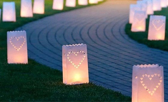 Witte candle bags en lampionnen, Hobby en Vrije tijd, Feestartikelen, Ophalen of Verzenden, Nieuw, Geboorte of Huwelijk