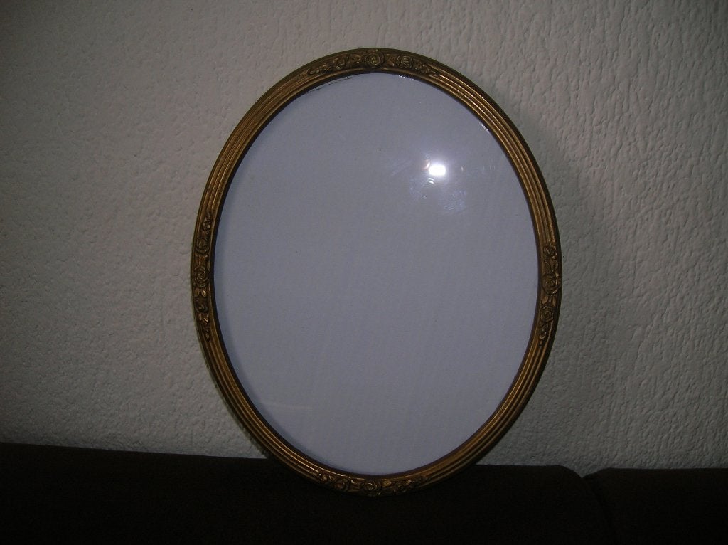 oude lijst fotolijst mat goudkleurig 32x26 cm. met glasplaat, Ophalen of Verzenden