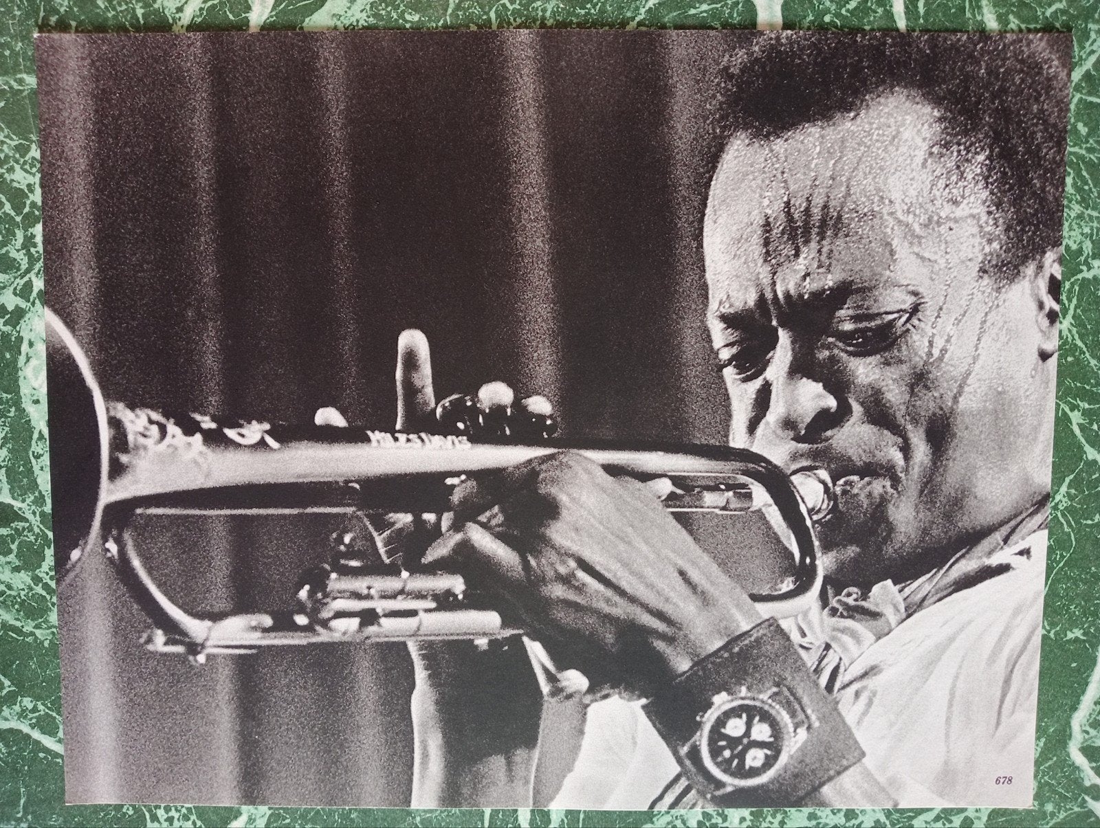 Miles Davis fotogravure circa 1970 foto jaren 50-60., Ophalen of Verzenden, 1940 tot 1960, Overige onderwerpen