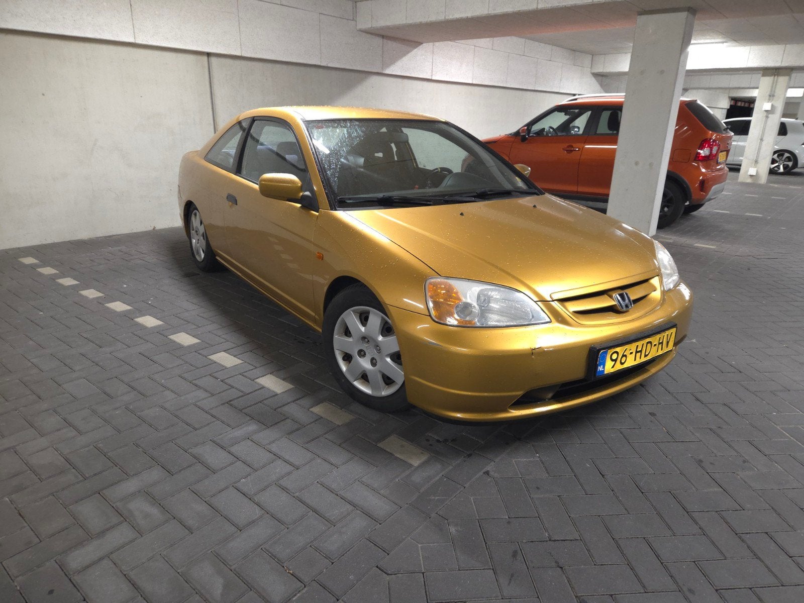 Honda Civic 1.7 I Coupe LS 2001 Geel, Voorwielaandrijving, 40 €/maand, 4 cilinders, 1073 kg