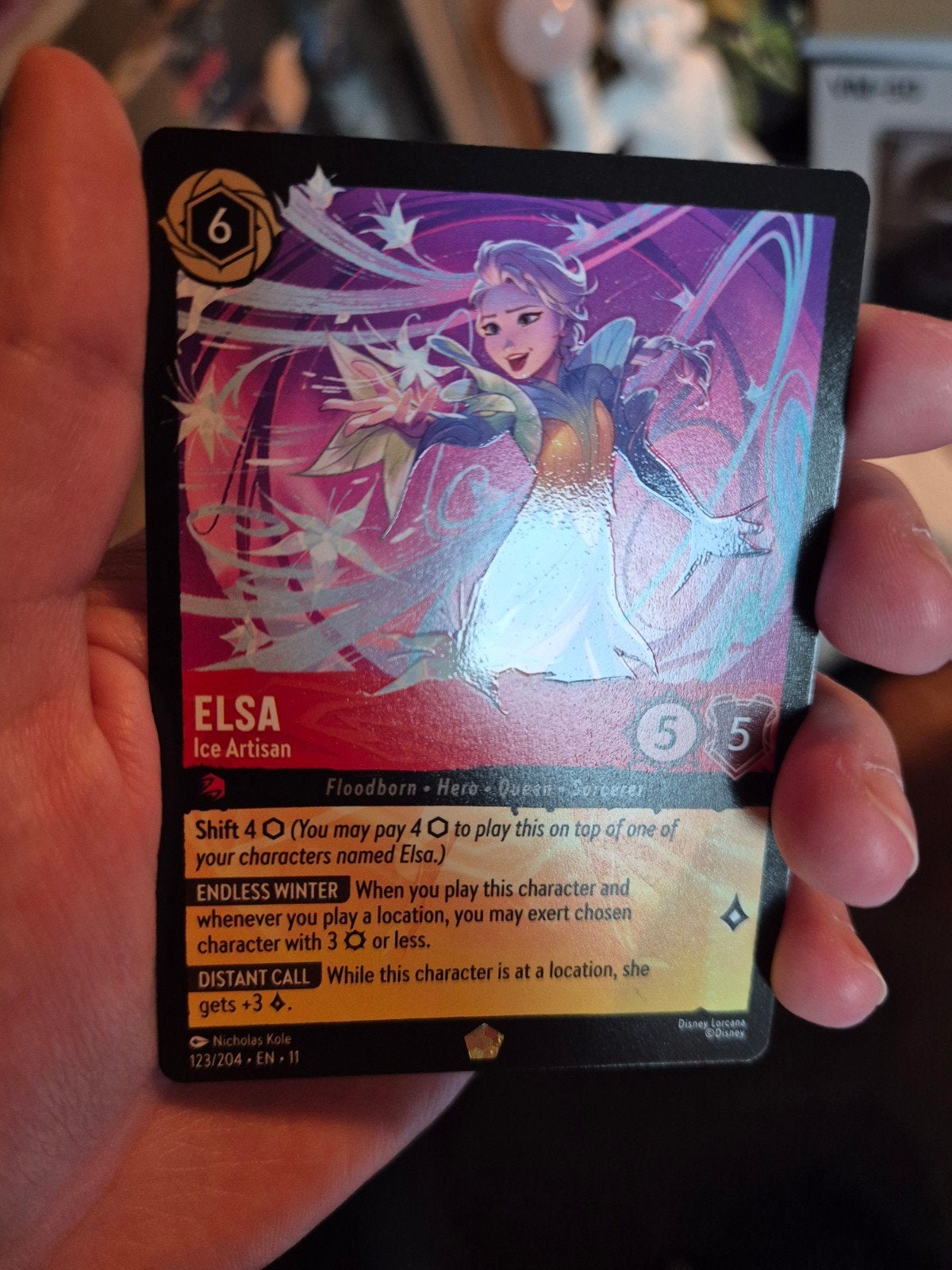 Elsa 123/204 Disney Lorcana, Ophalen, Zo goed als nieuw, Losse kaart