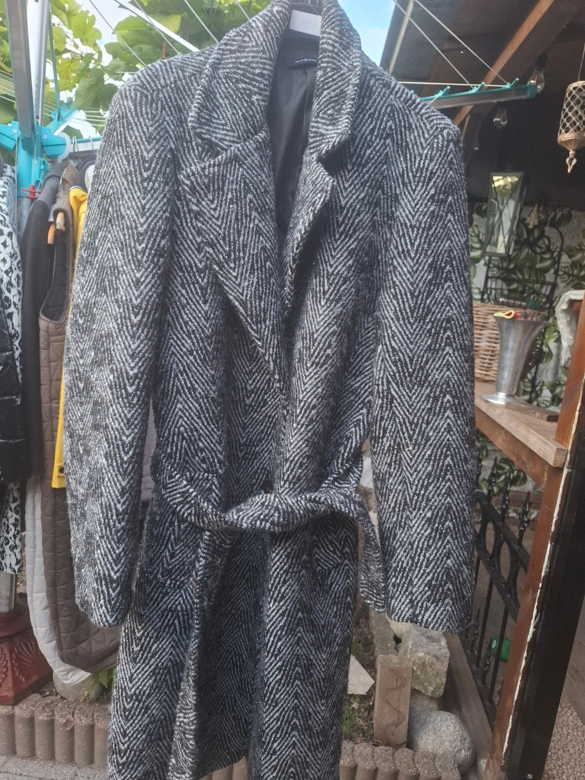 Reverence wollen jas met visgraatmotief, Kleding | Dames, Maat 38/40 (M), Reverence, Zwart, Ophalen of Verzenden