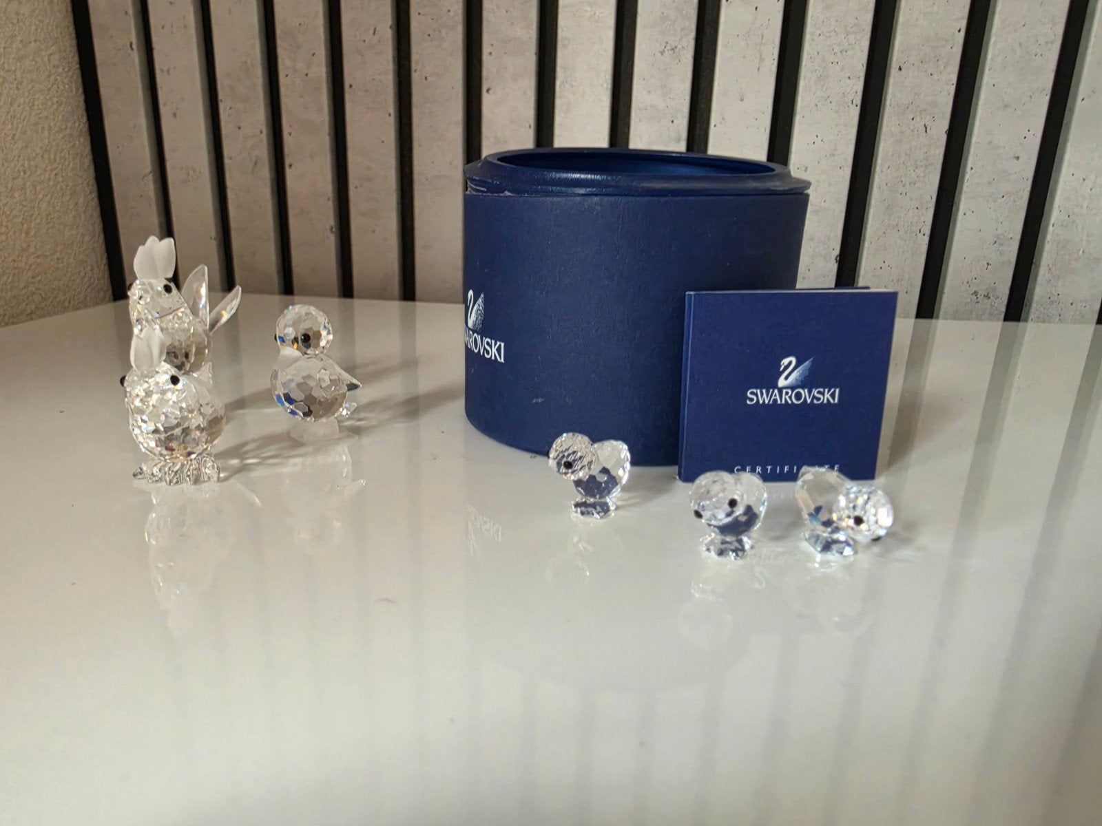 Swarovski Kristallen Kippenfamilie met Certificaat, Verzamelen, Swarovski, Zo goed als nieuw, Figuurtje, Ophalen of Verzenden