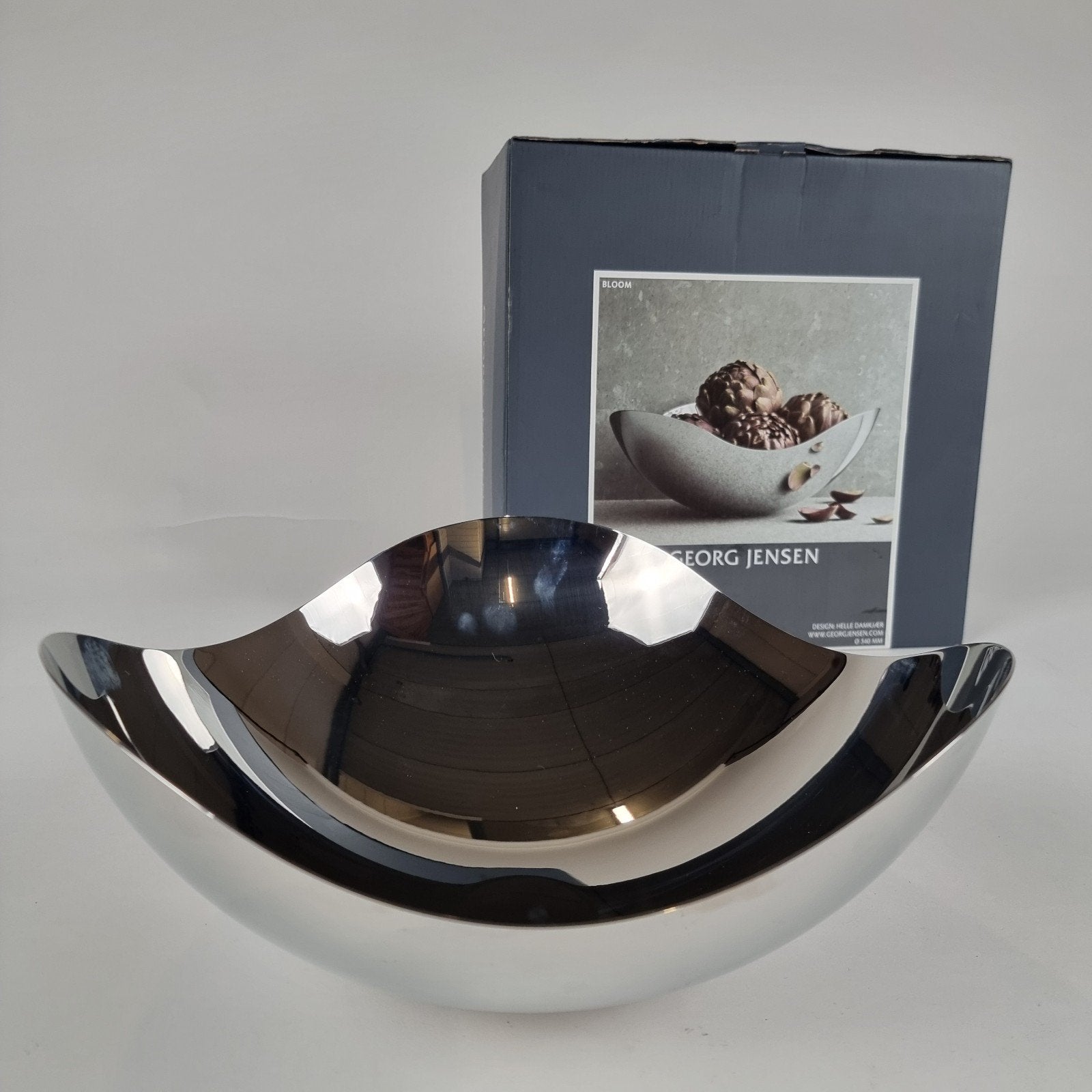 Georg Jensen Bloom serveerschaal GROOT RVS gepolijst 34cm, Ophalen, Overige materialen, Schaal, Nieuw