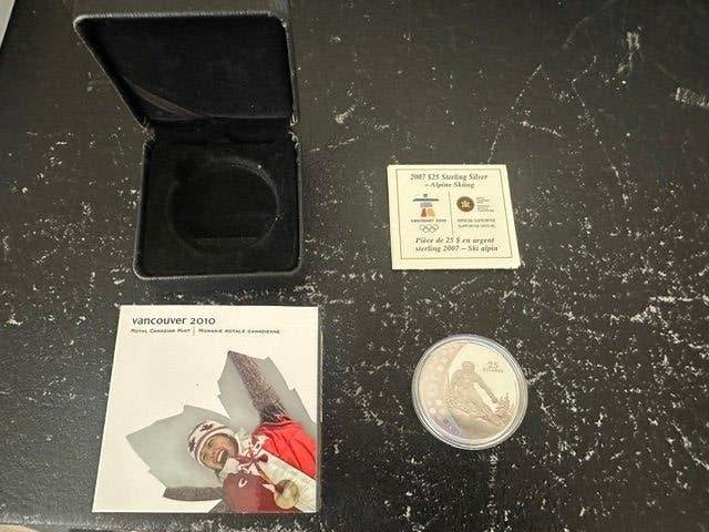Canada 25 Dollar Vancouver 2010 met hologram, Postzegels en Munten, Verzenden, Noord-Amerika, Setje, Zilver