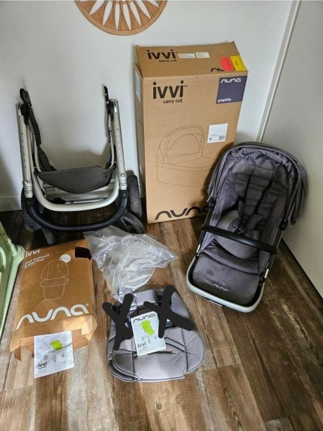 Nuna ivvi savi combiwagen graphite, Kinderen en Baby's, Kinderwagens en Combinaties, Gebruikt, Combiwagen, Overige merken, Met reiswieg