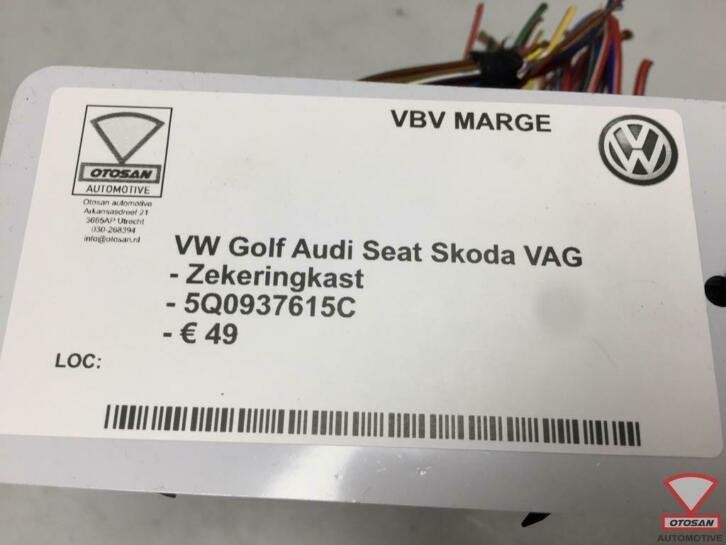 vw golf 7 audi seat skoda vag zekeringkast 5q0937615c, Gebruikt, Volkswagen, Volkswagen AG, Berliner Ring 2
38440  Wolfsburg, DE
