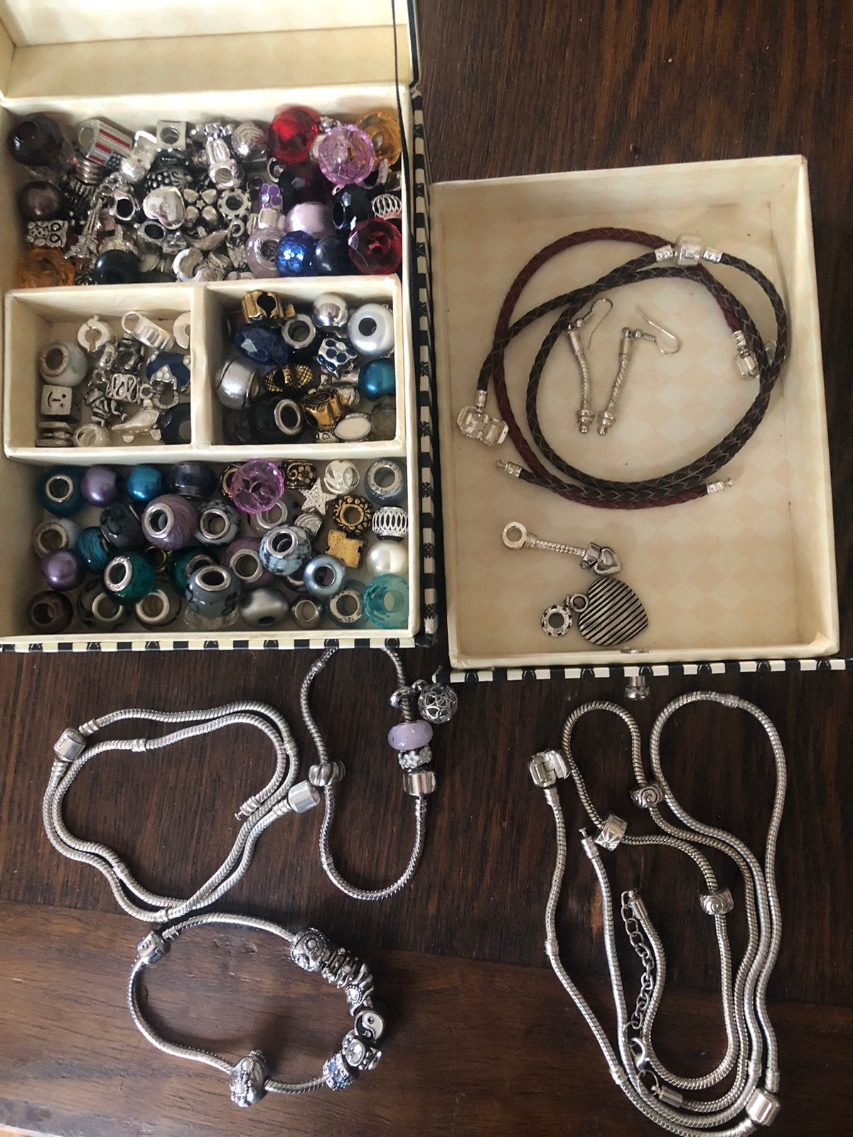 Kettingen, armband en bedels, op pandora lijkend, Verzenden, Zo goed als nieuw, Bedel