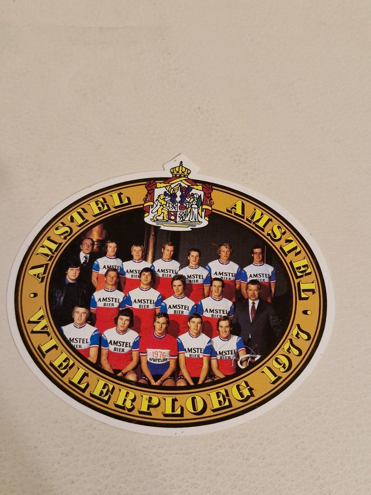 281 Vintage Amstel Wielerploeg 1977 Sticker, Verzamelen, Ophalen of Verzenden, Zo goed als nieuw, Sport