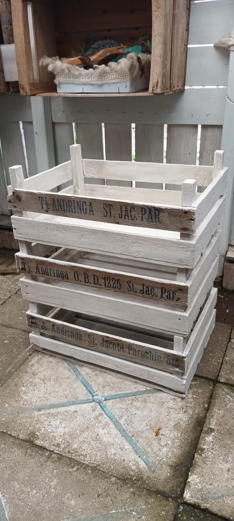 3 fruit kisten / groente kratten wit 38 x 54 x 21 cm, Ophalen, 50 tot 100 cm, Minder dan 50 cm, 50 tot 75 cm