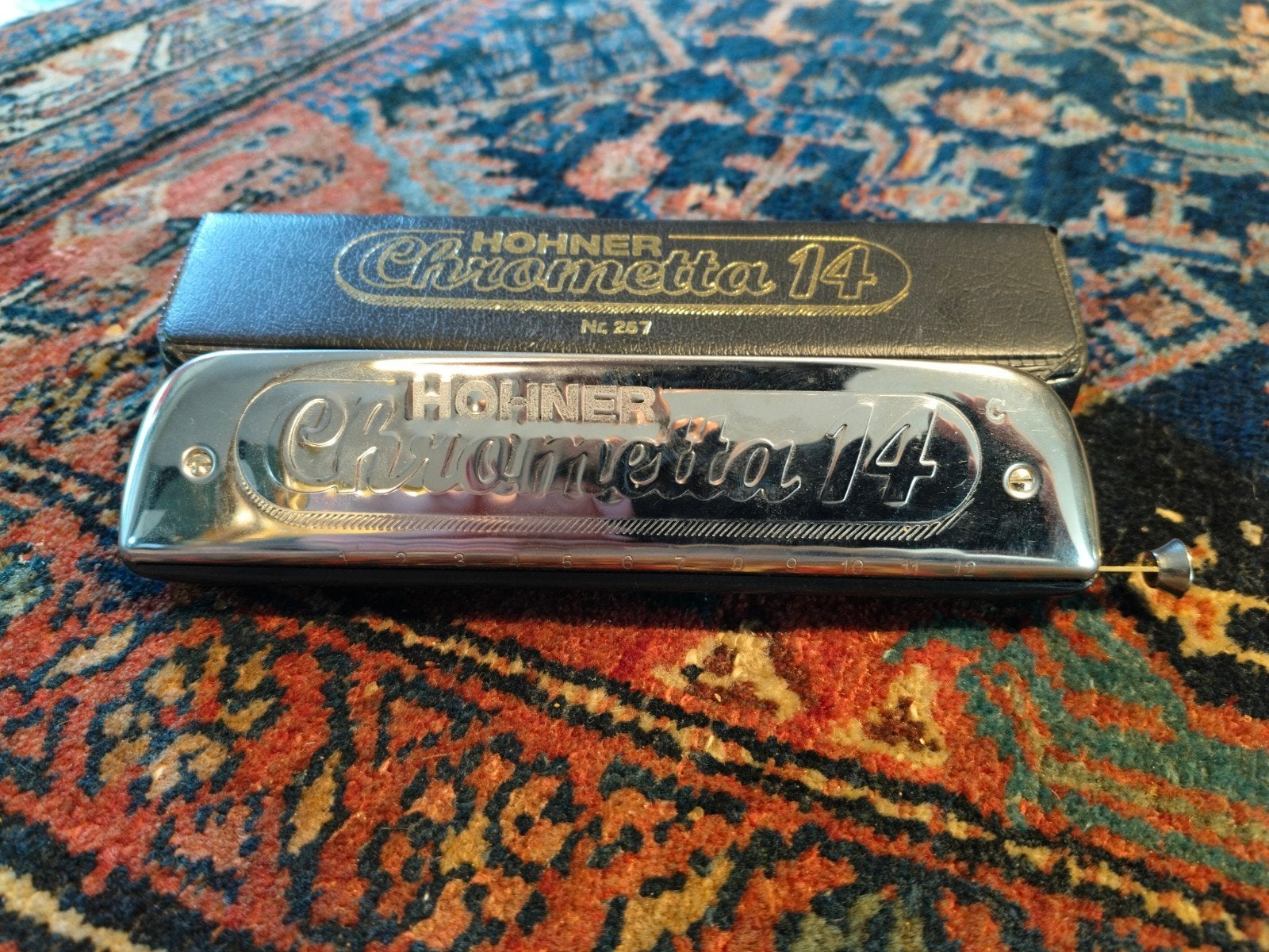 Hohner Chrometta 14 C Mondharmonica met doosje, Muziek en Instrumenten, Blaasinstrumenten | Mondharmonica's, Gebruikt, Ophalen of Verzenden