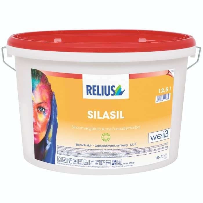 Relius Silasil wit en grijs, muurverf v buiten, 3 & 12,5 ltr, Ophalen of Verzenden, Nieuw