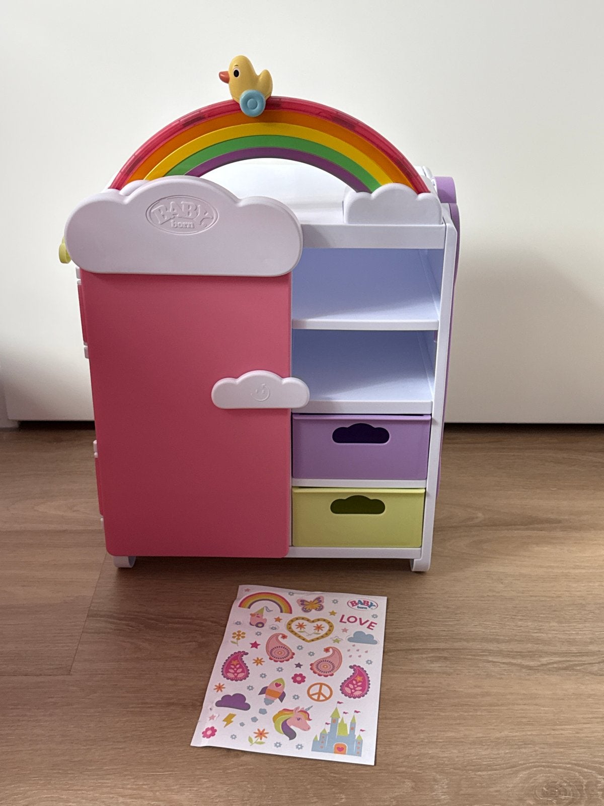 BABY born Regenboogkledingkast met Licht & Geluid, Kinderen en Baby's, Speelgoed | Poppen, Zo goed als nieuw, Babypop, Ophalen