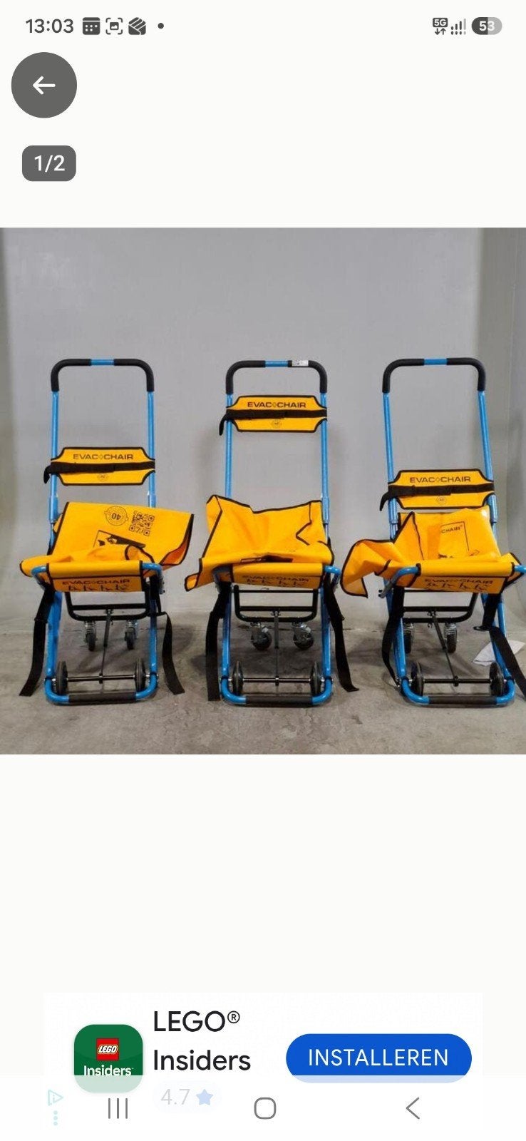 evac chairs, Diversen, Ophalen