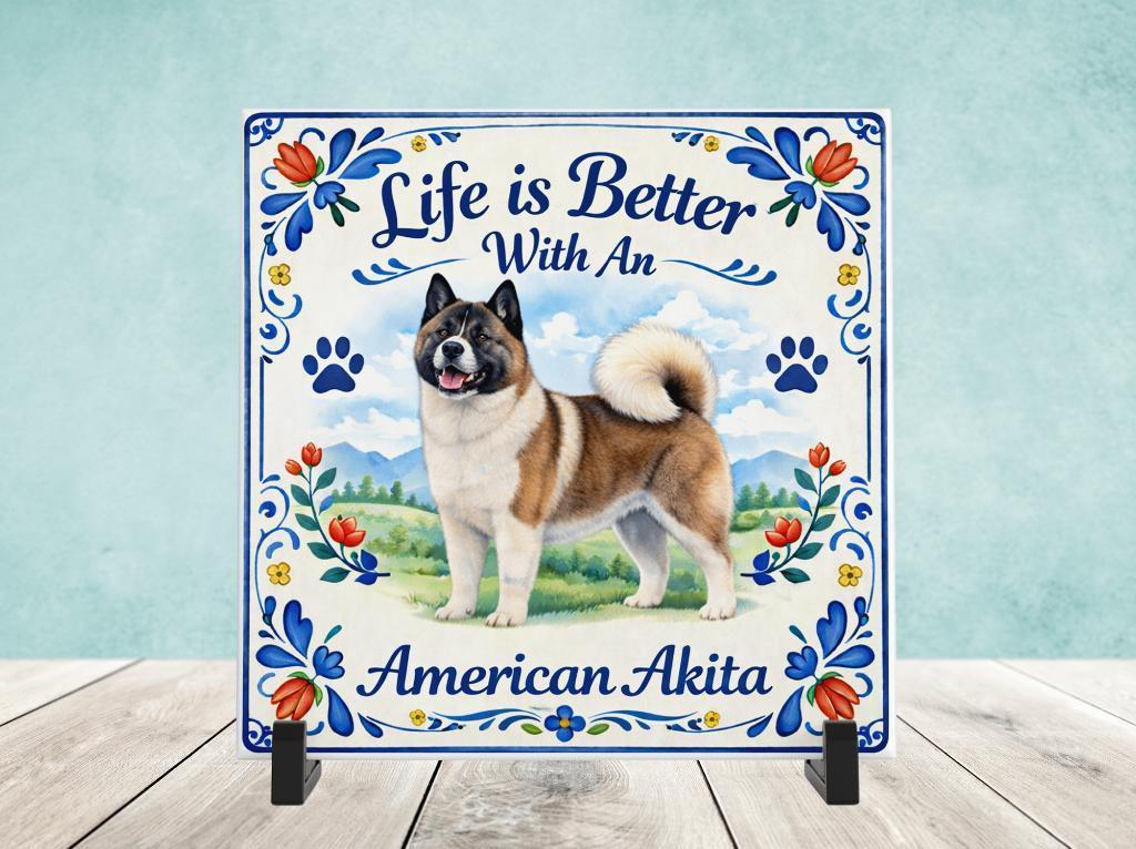 Life is Better With an American Akita - Tegel, Verzenden, Nieuw