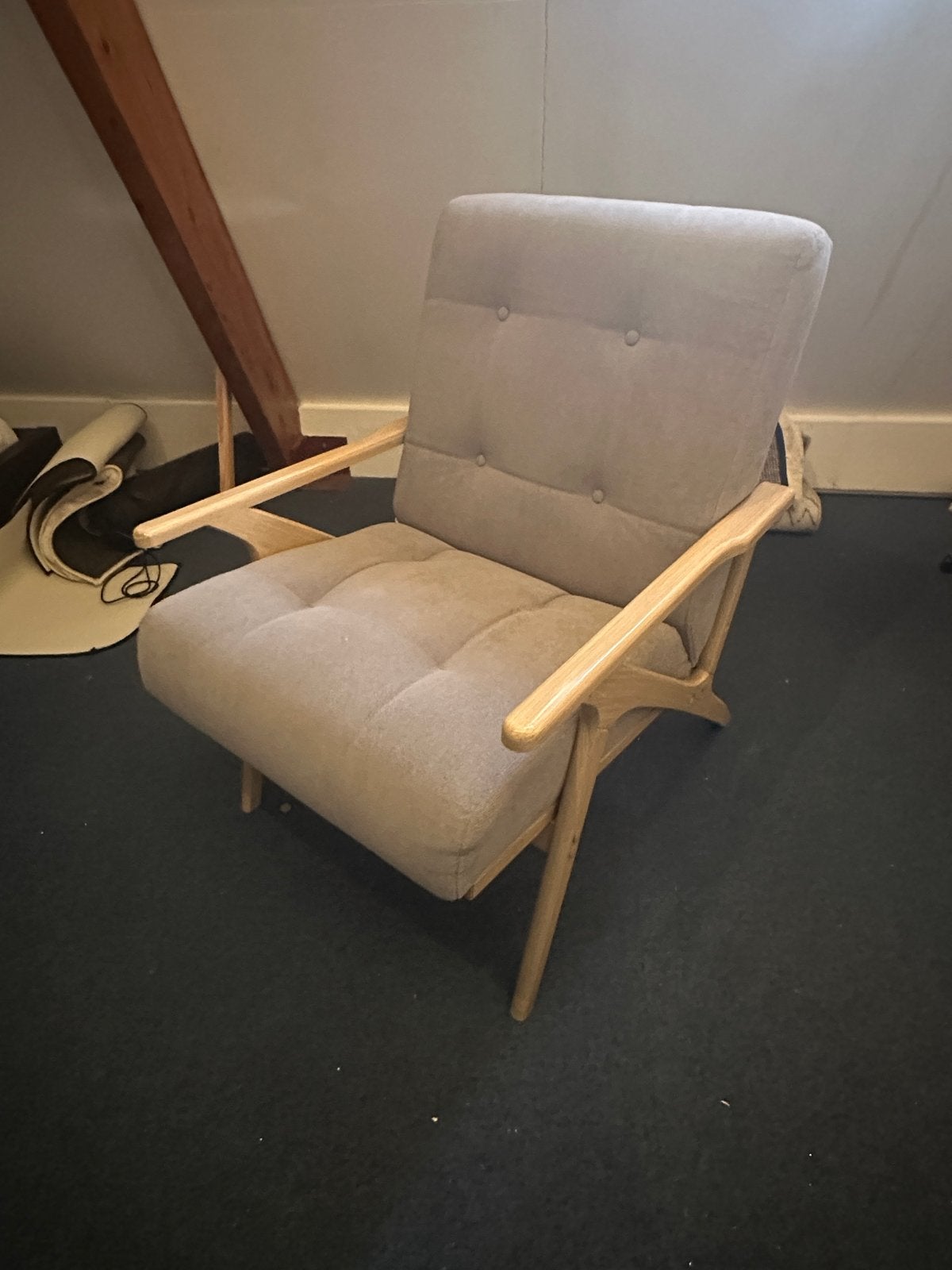 Comfortabele Ikea fauteuil met houten frame x 2, Ophalen, Zo goed als nieuw, Hout, Eén