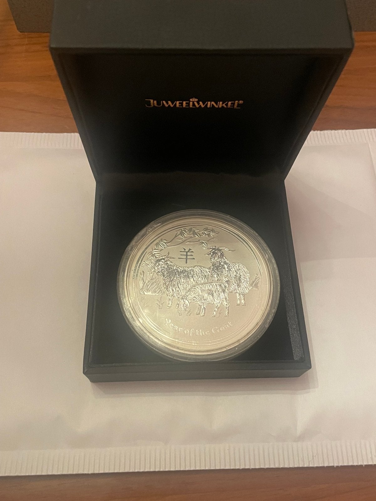 5 oz Zilveren Lunar Year of the Goat munt 2015, Ophalen of Verzenden, Zilver