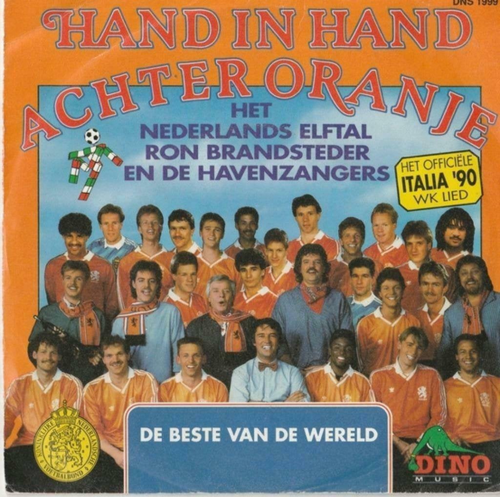 Hand in Hand achter Oranje (met o.a.RON BRANDSTEDER), Cd's en Dvd's, 10 inch, Zo goed als nieuw, Nederlandstalig, Fotohoes