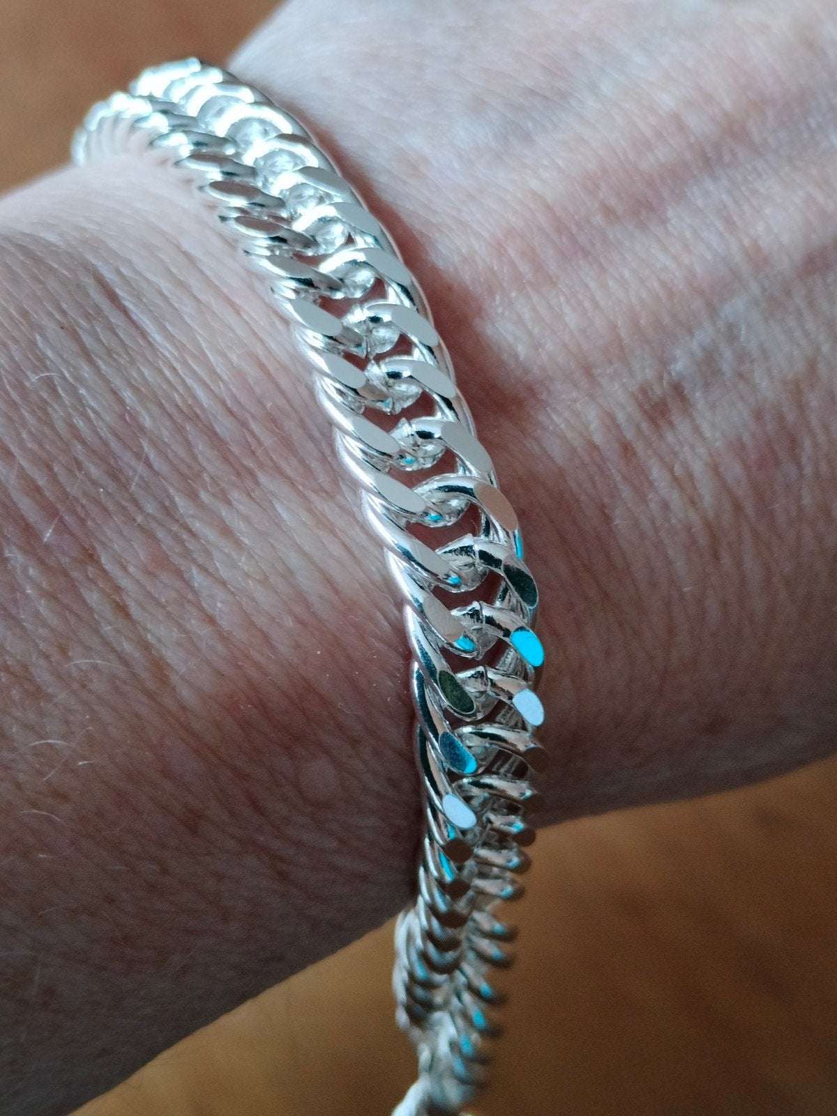 Zilveren schakel armband 20cm, Verzenden, Nieuw, Zilver, Zilver